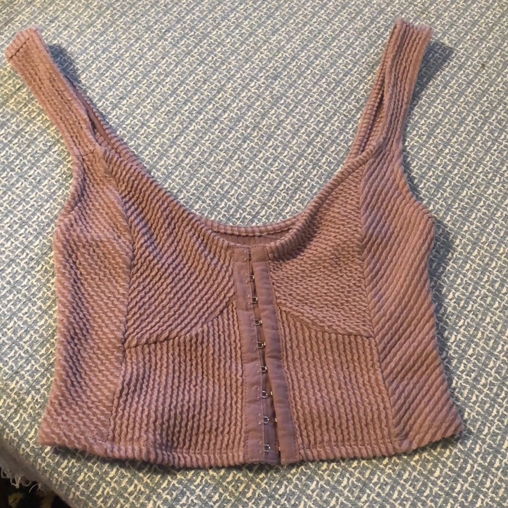 Urban outfitters crop top with hook and eye closure down the front - Picture 1 of 4